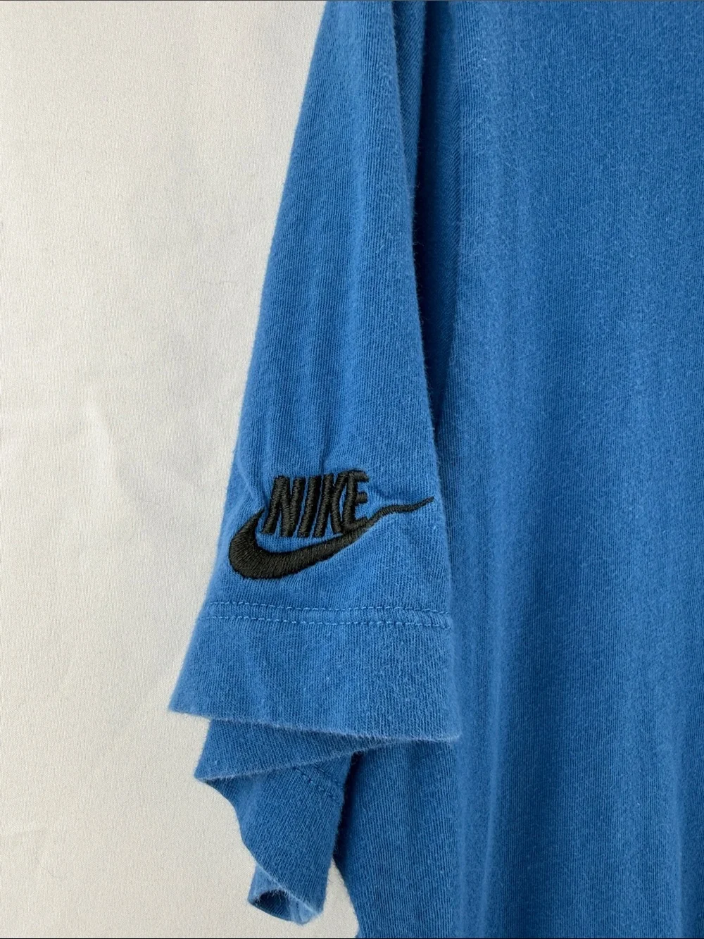 Nike The Nike Tee Men’s Size M Blue Short-Sleeve Tee with Red and Yellow Logos